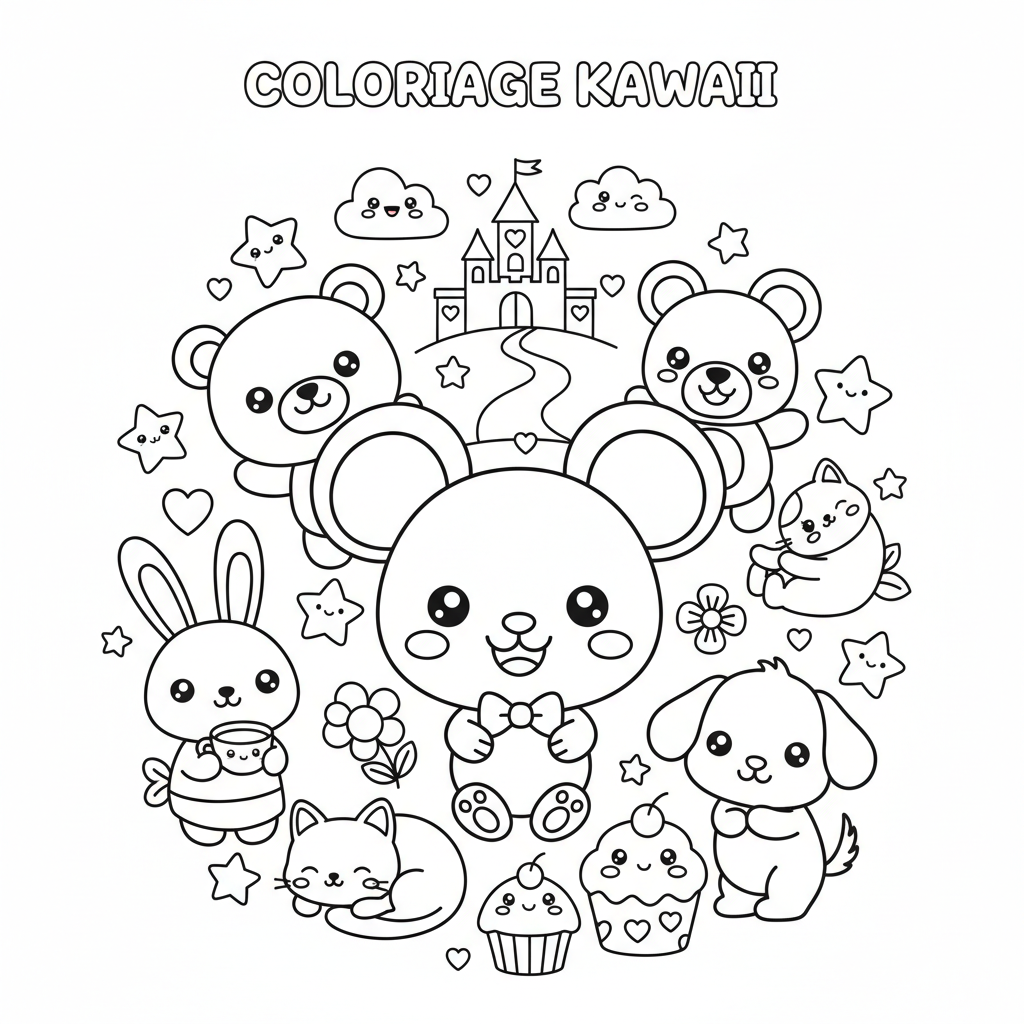 Coloriage coloriage kawaii disney 2