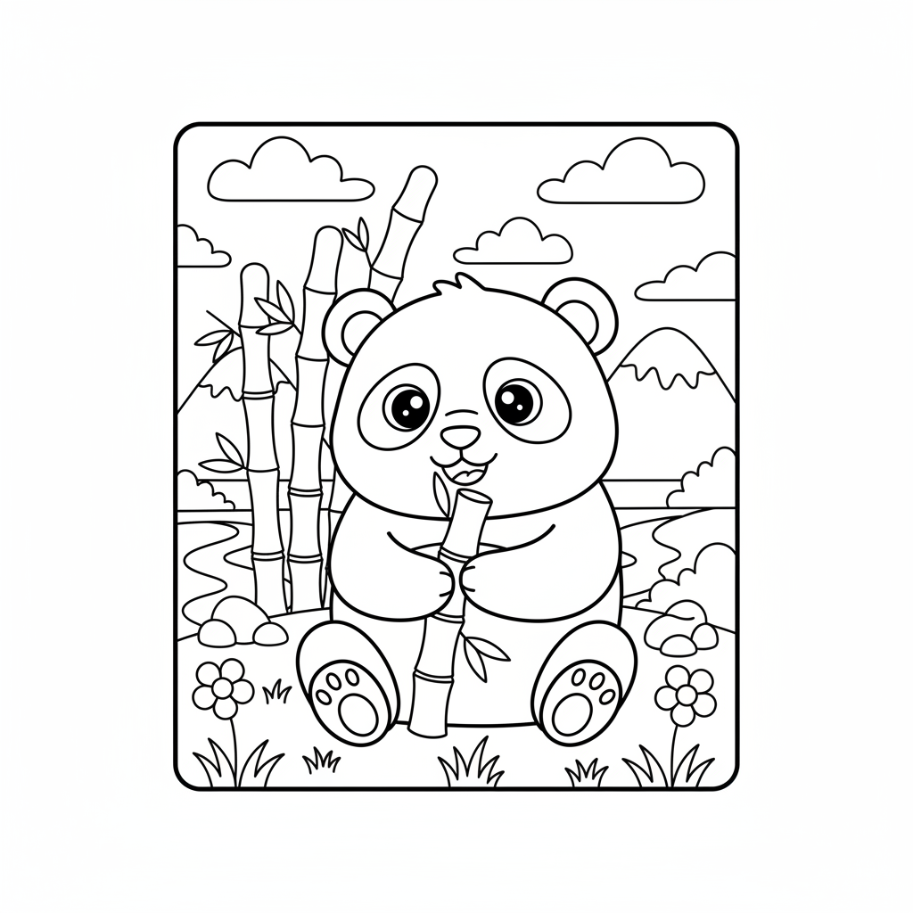 Coloriage coloriage kawaii panda 3