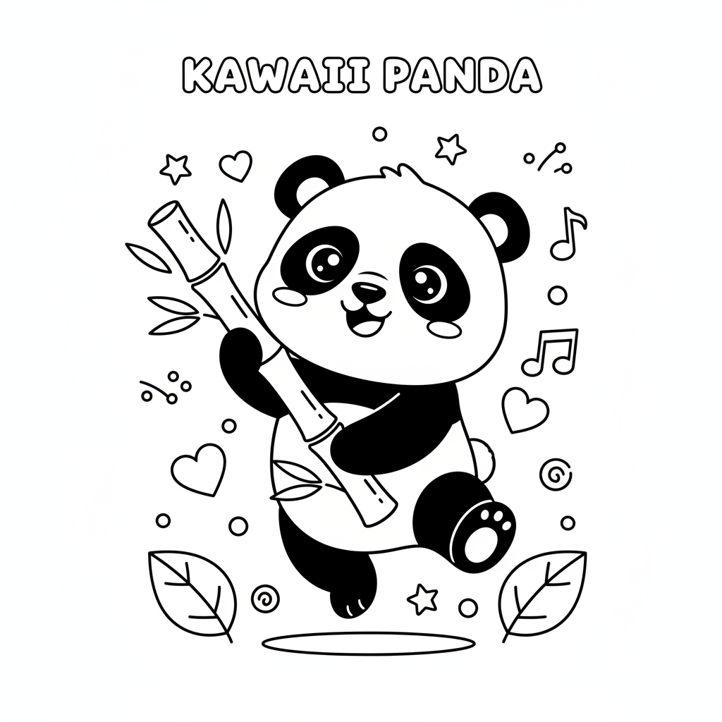 Coloriage coloriage kawaii panda 5