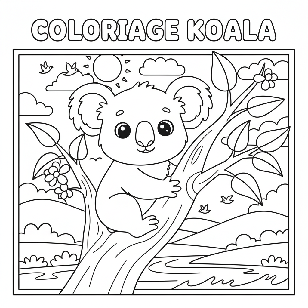 Coloriage coloriage koala à imprimer 3