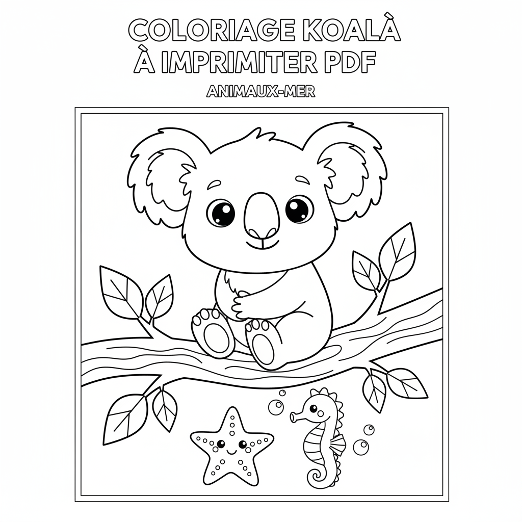 Coloriage coloriage koala à imprimer pdf 1