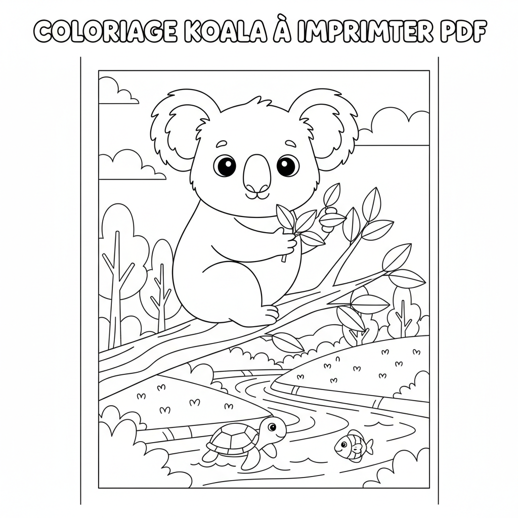 Coloriage coloriage koala à imprimer pdf 3