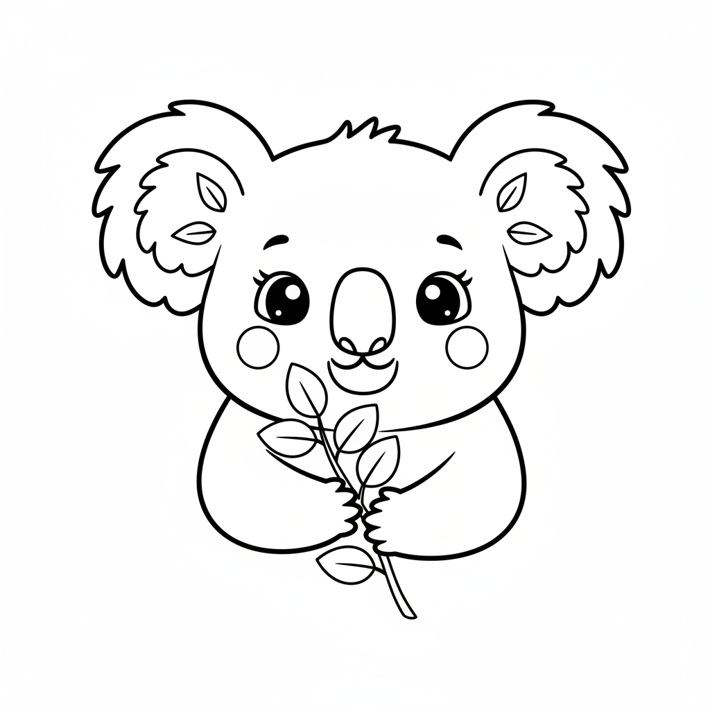 Coloriage coloriage koala kawaii 4