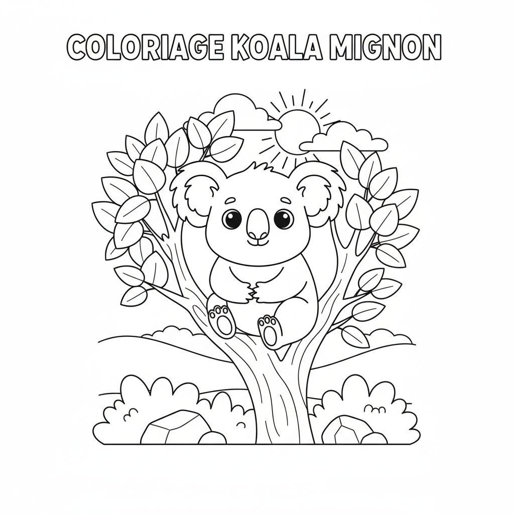 Coloriage coloriage koala mignon 3