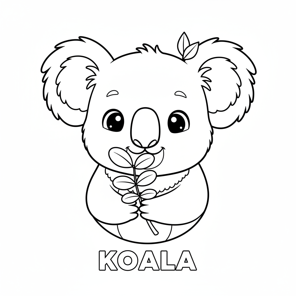 Coloriage coloriage koala mignon 4