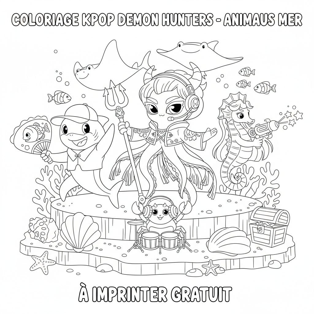 Coloriage coloriage kpop demon hunters à imprimer gratuit 3