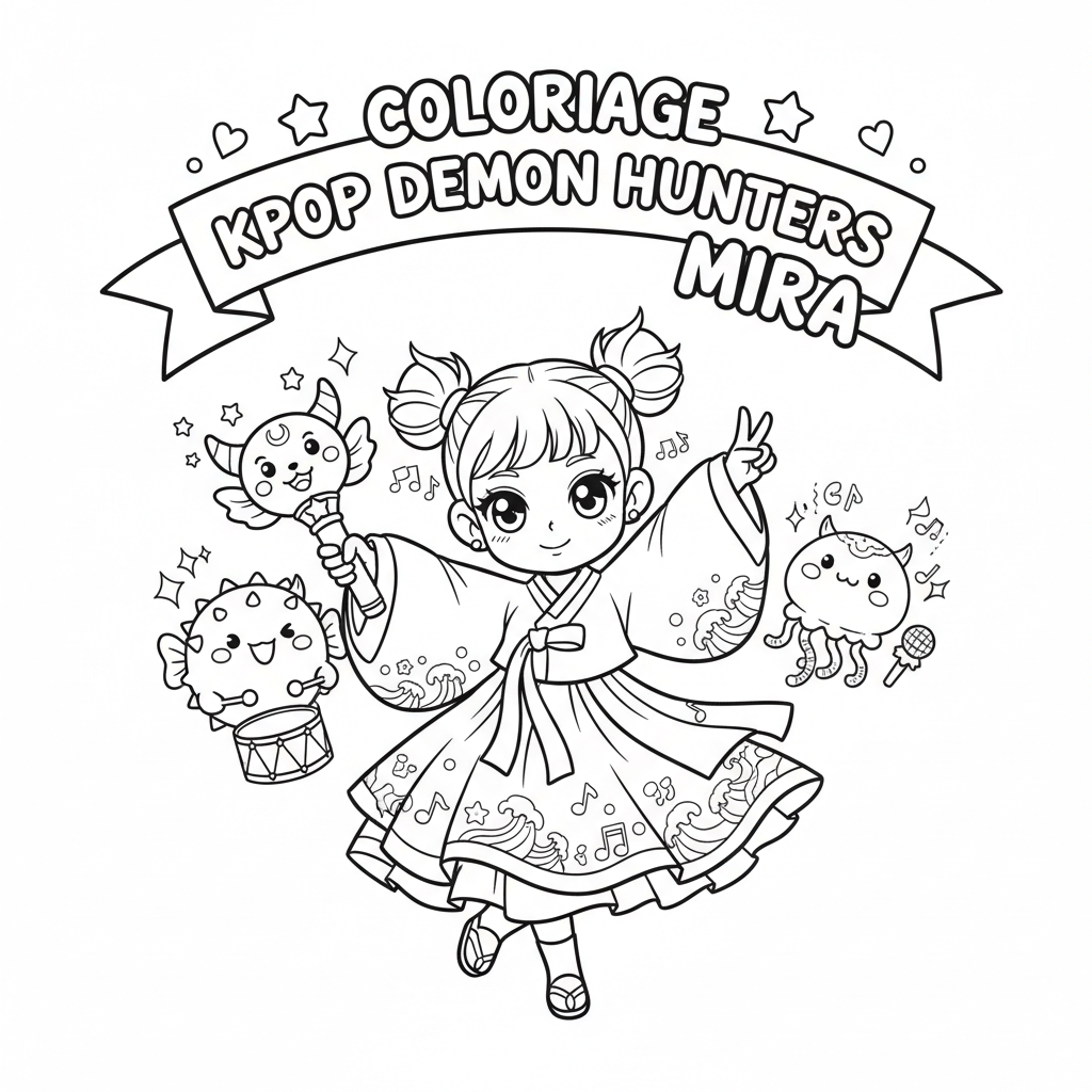 Coloriage Coloriage Kpop Demon Hunters À Imprimer Mira