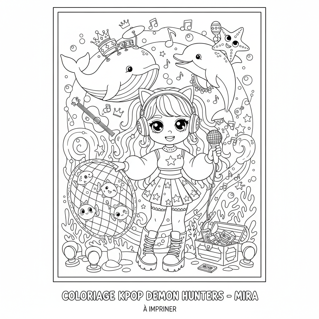 Coloriage coloriage kpop demon hunters à imprimer mira 2