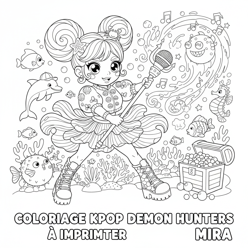 Coloriage coloriage kpop demon hunters à imprimer mira 5
