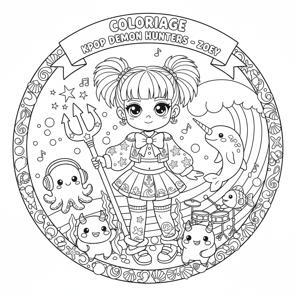 Coloriage coloriage kpop demon hunters à imprimer zoey 2