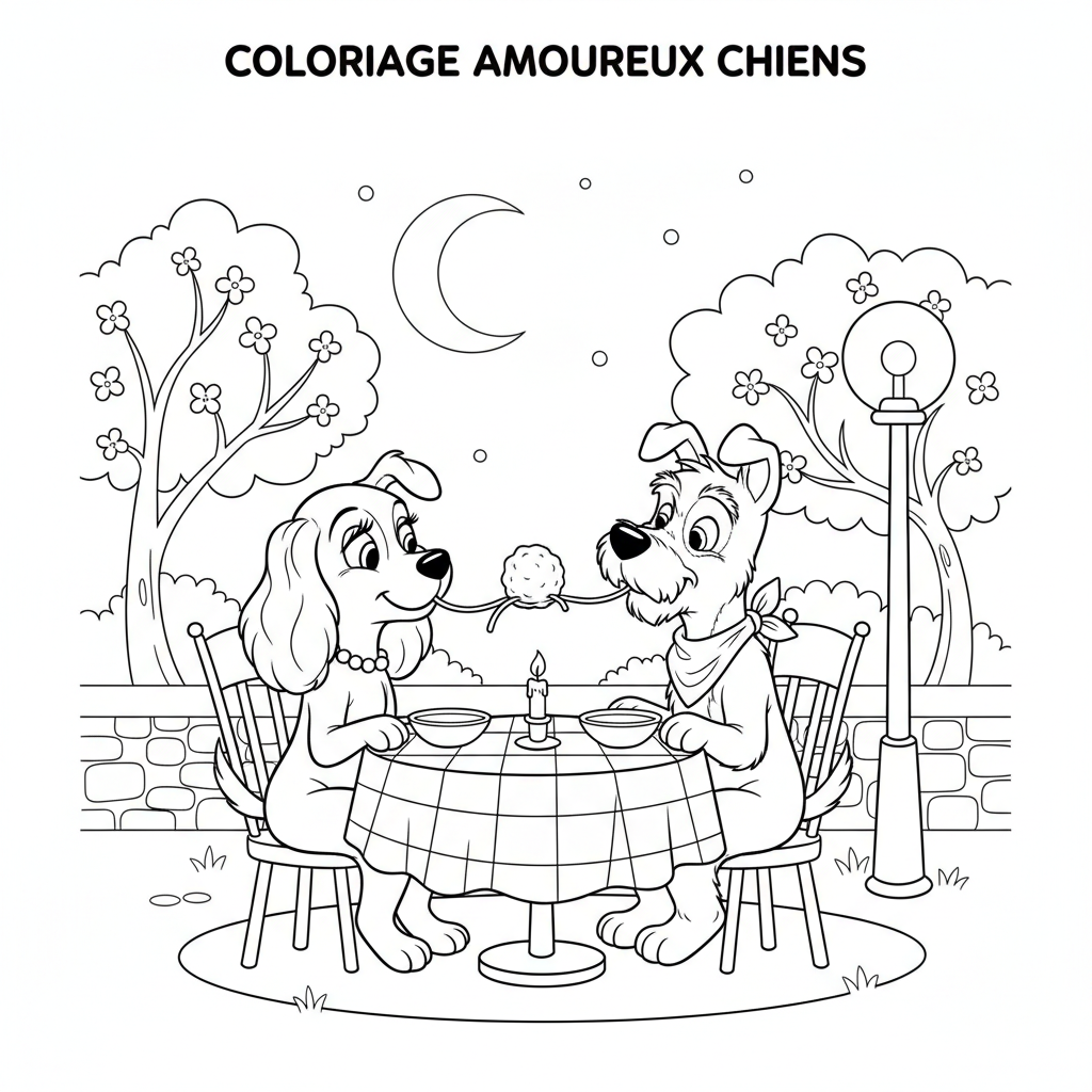 Coloriage coloriage la belle et le clochard 3
