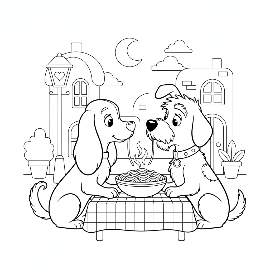 Coloriage coloriage la belle et le clochard 5