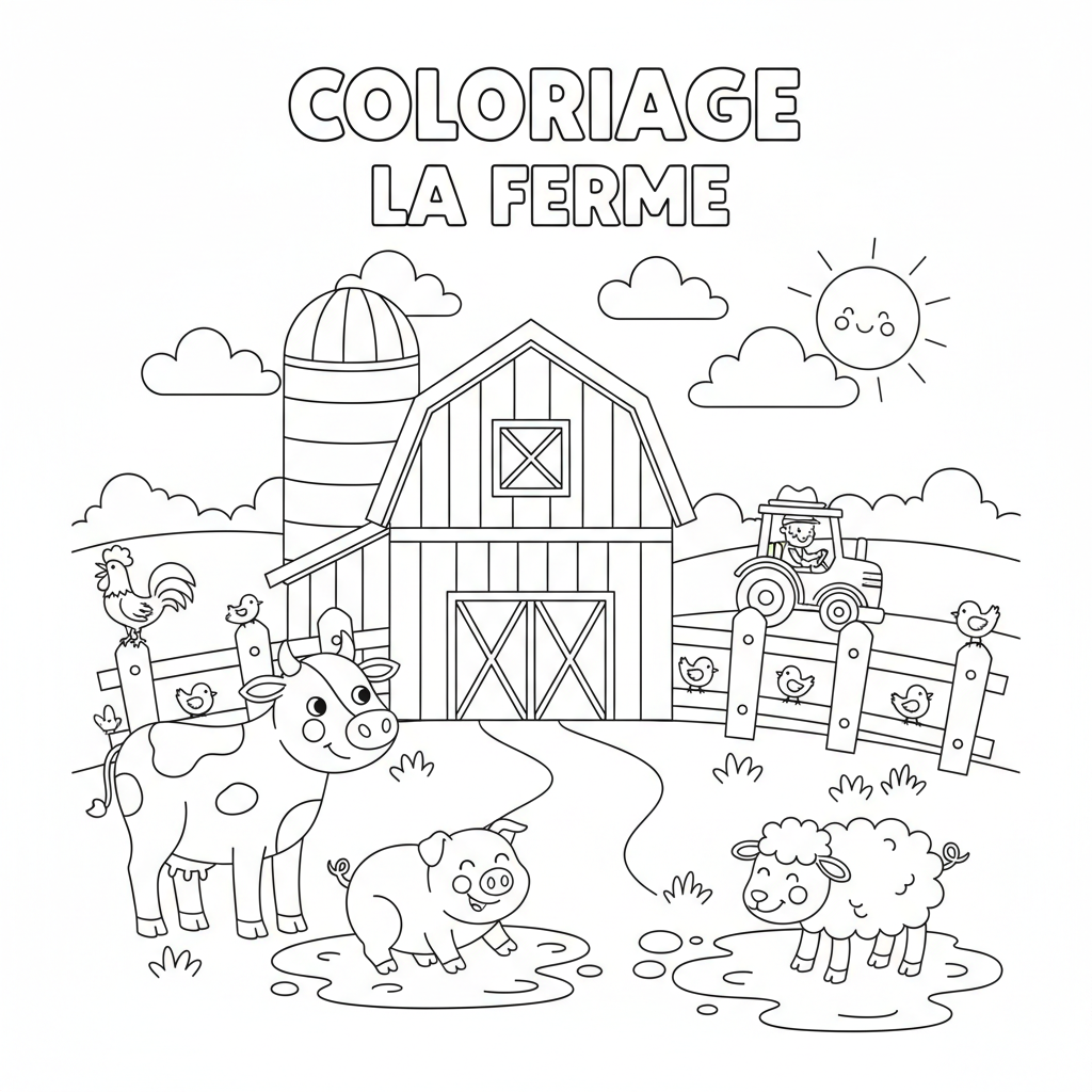 Coloriage coloriage la ferme 3