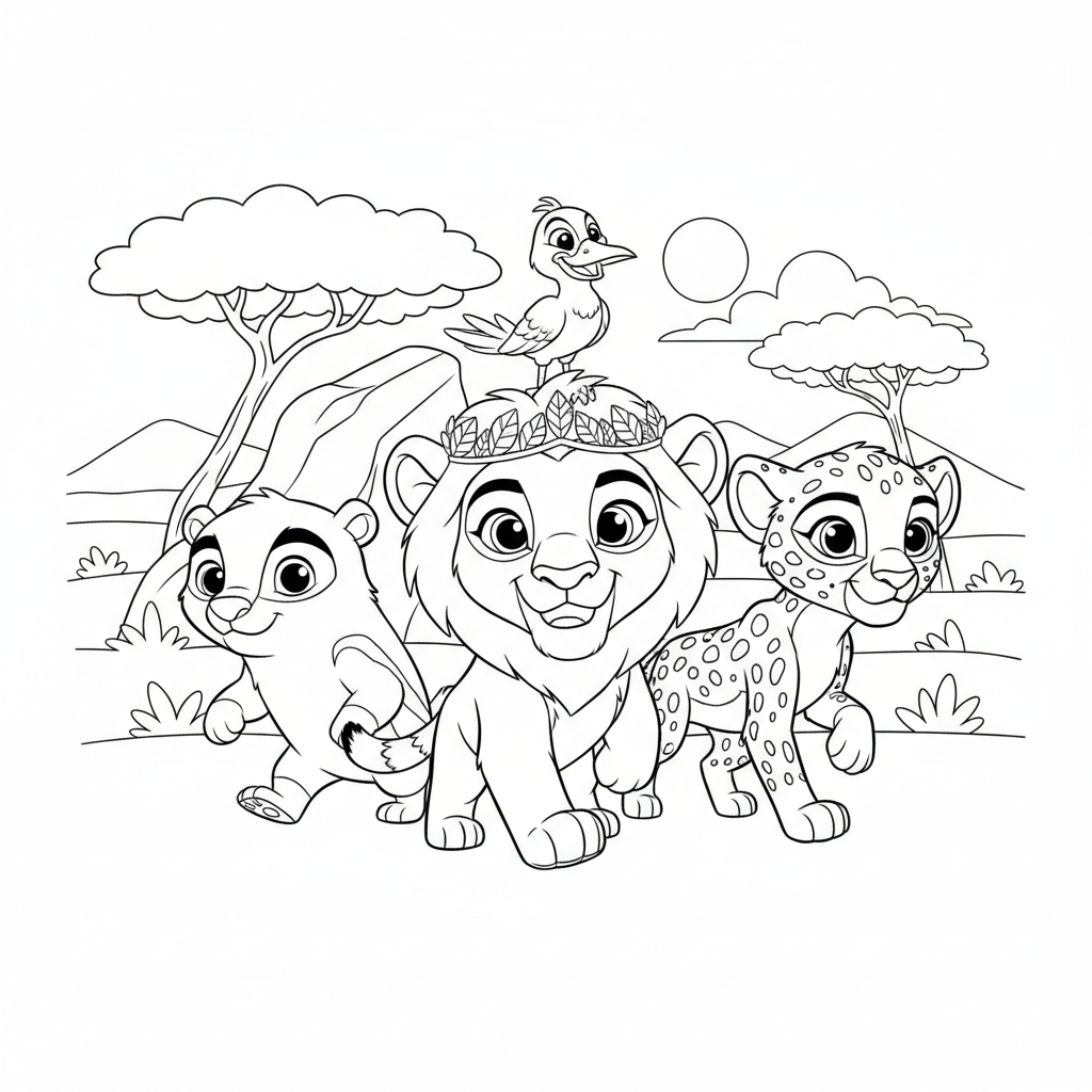 Coloriage La Garde du Roi Lion à Imprimer Gratuitement