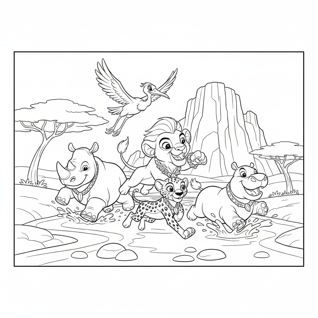 Coloriage coloriage la garde du roi lion 5