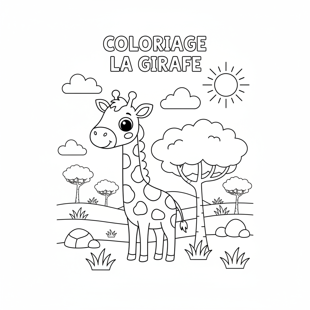 Coloriage coloriage la girafe 3