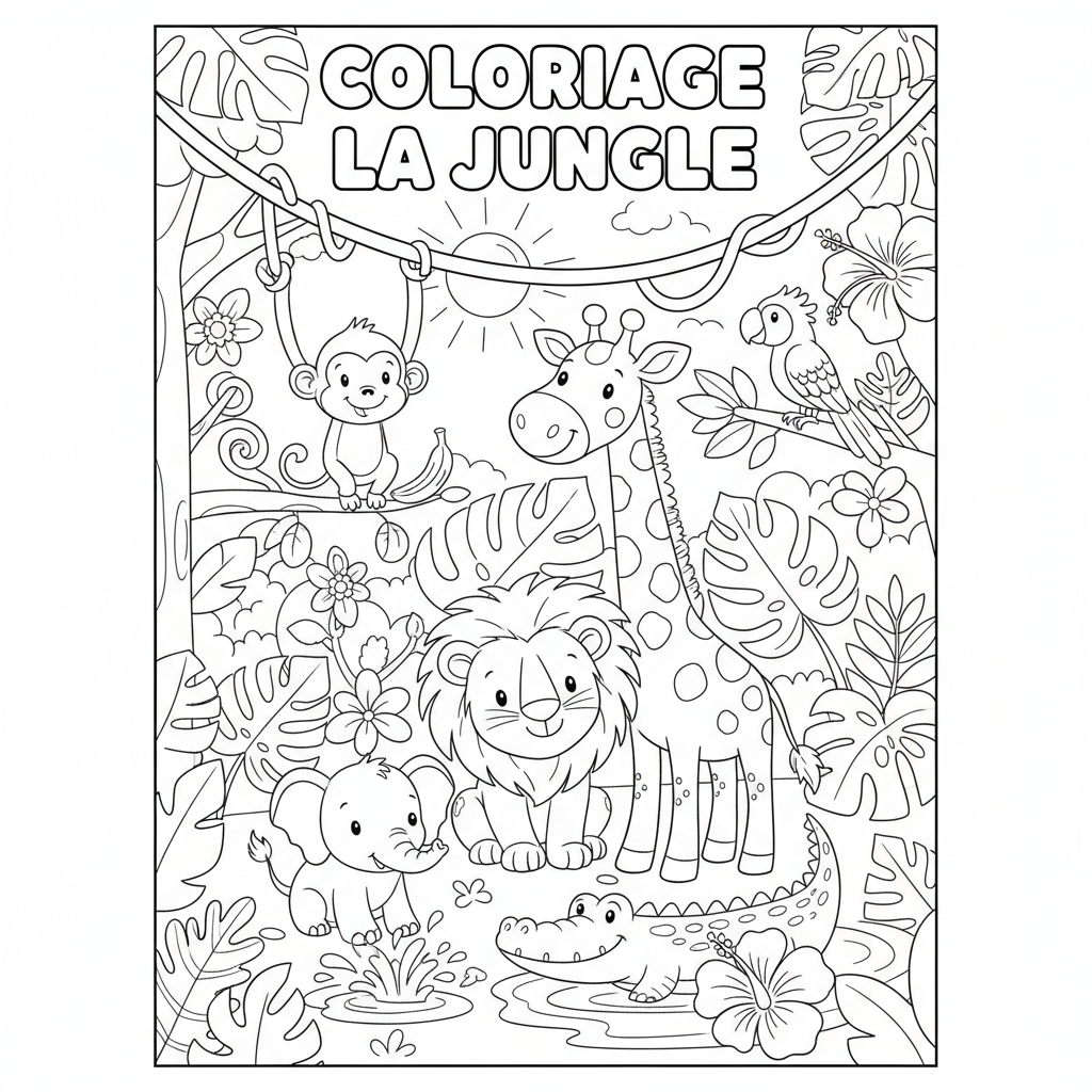 Coloriage coloriage la jungle 2