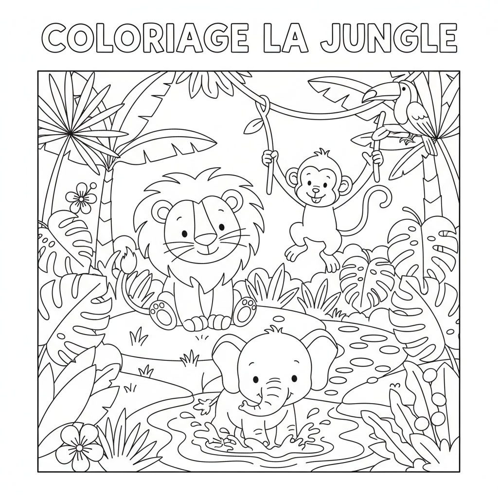 Coloriage coloriage la jungle 3