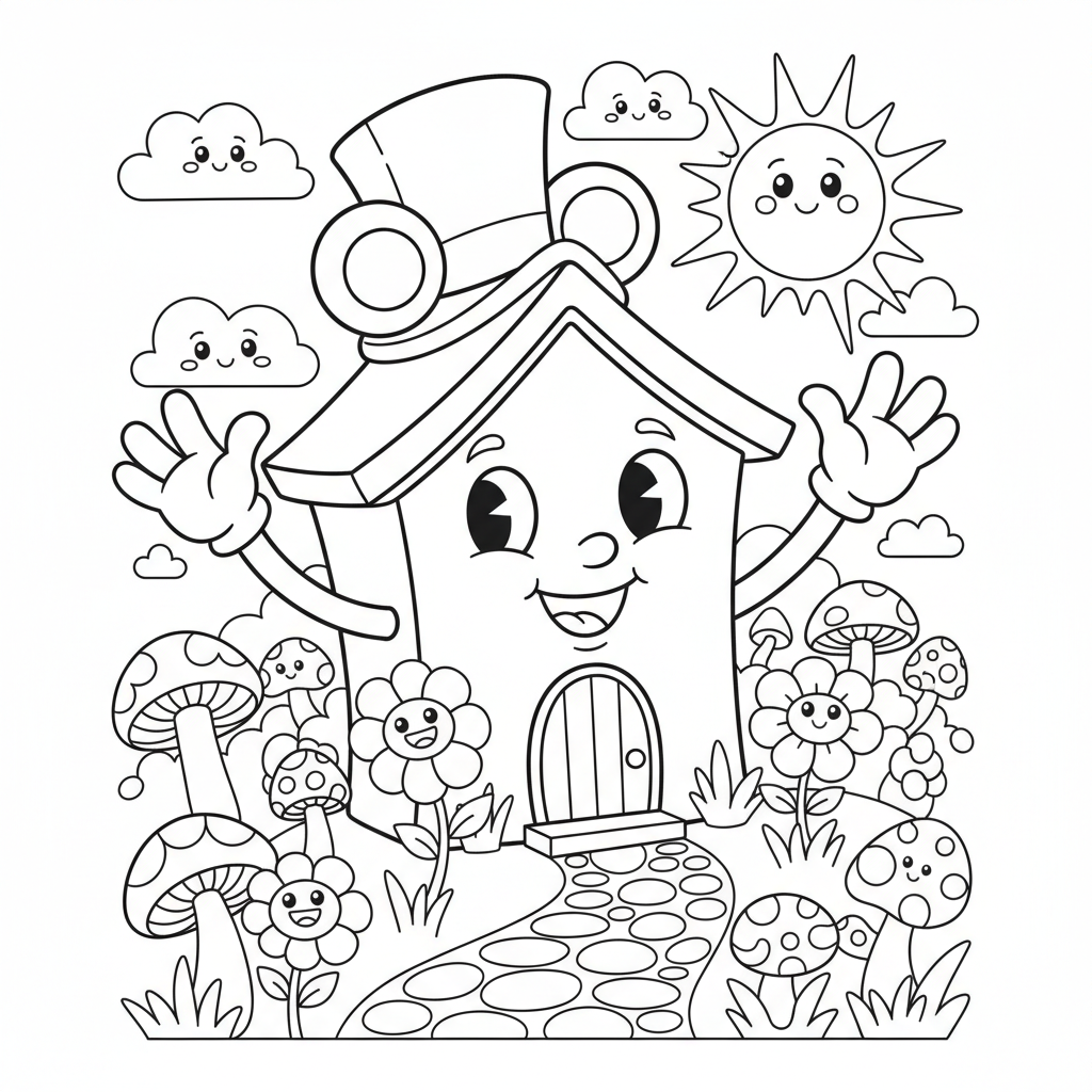 Coloriage coloriage la maison de mickey 2