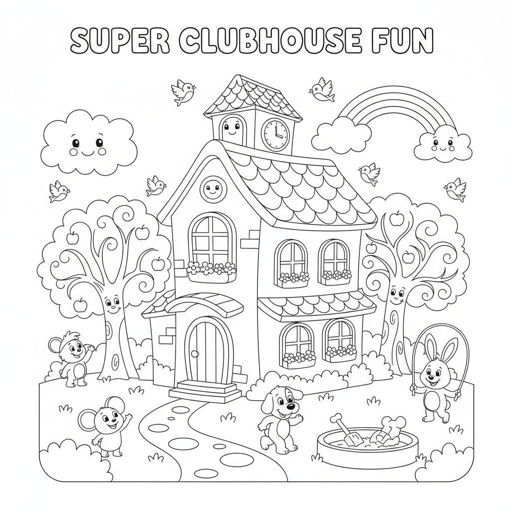 Coloriage coloriage la maison de mickey 3