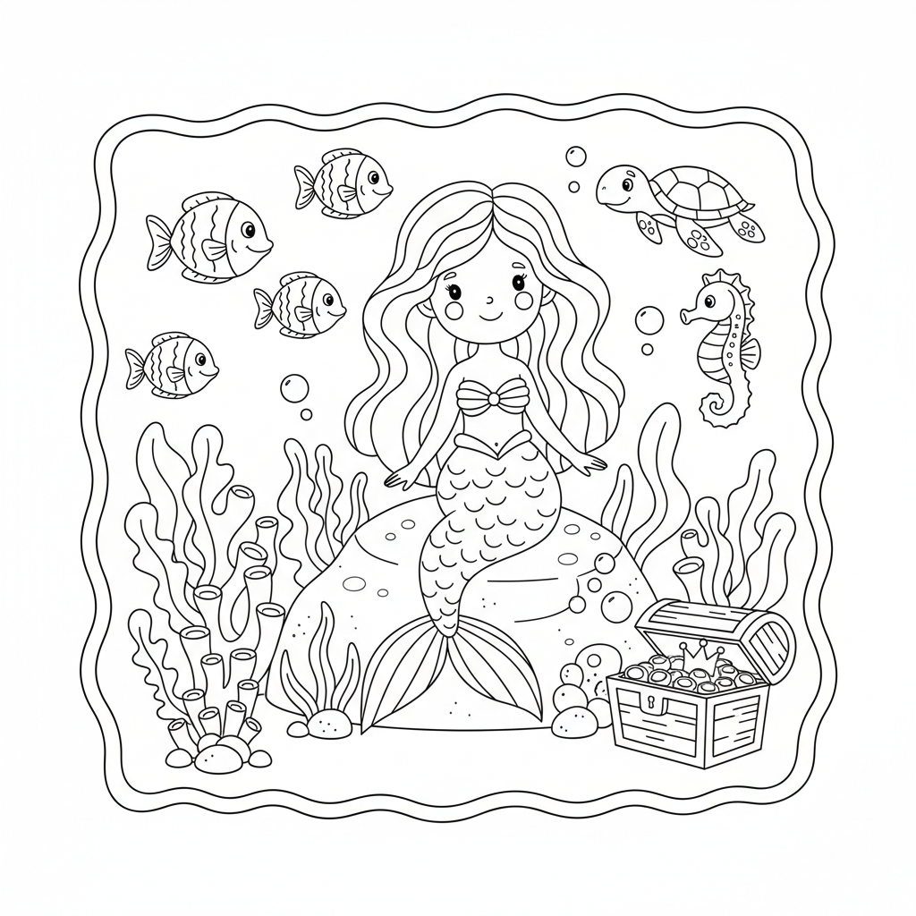 Coloriage coloriage la petite sirène 2