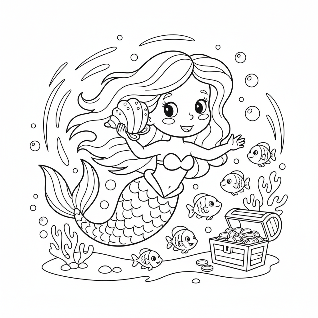 Coloriage coloriage la petite sirène 5