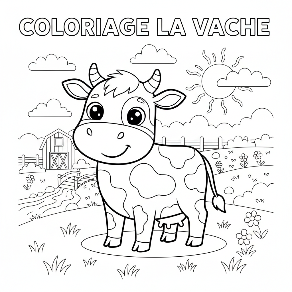 Coloriage coloriage la vache 3