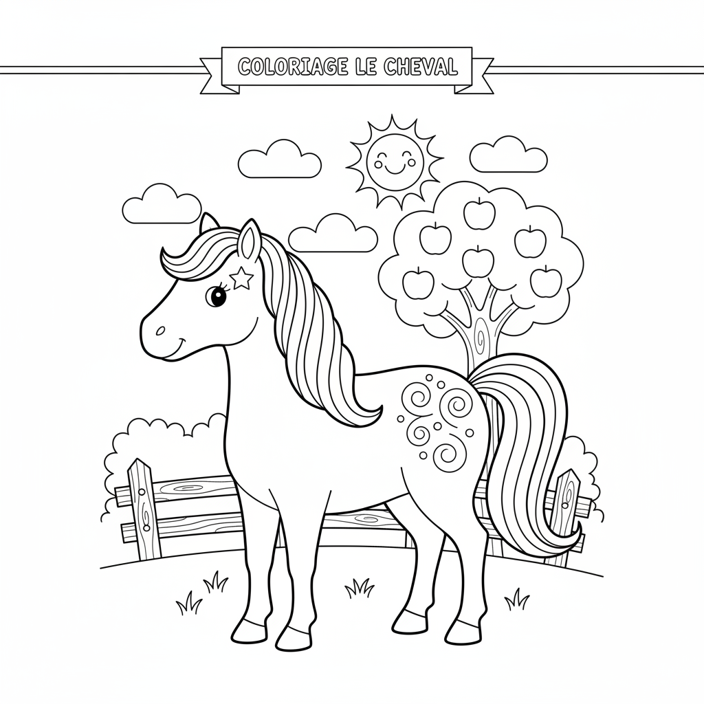 Coloriage coloriage le cheval 2