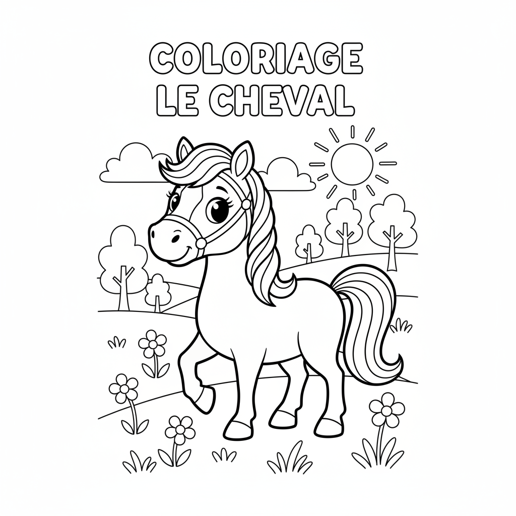Coloriage coloriage le cheval 3