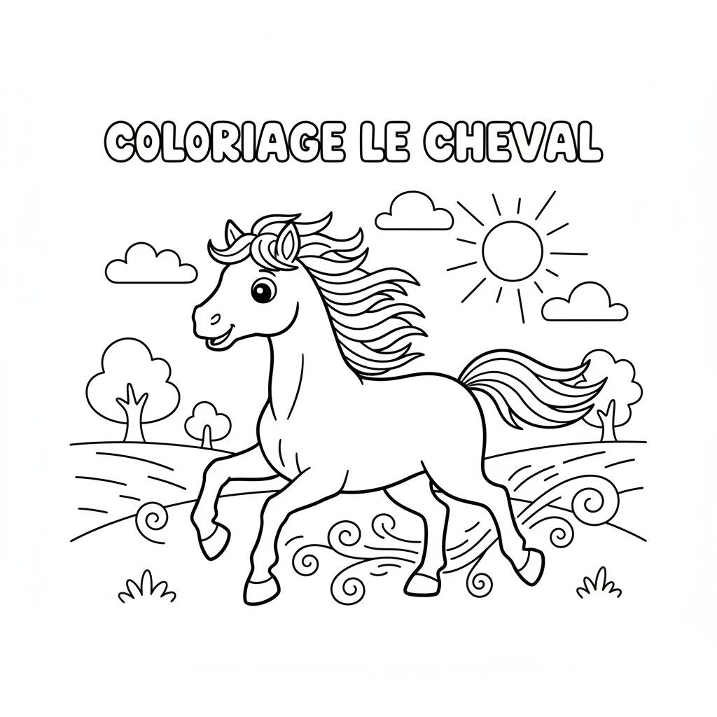 Coloriage coloriage le cheval 5