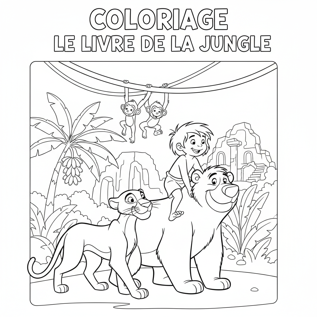 Coloriage Le Livre de la Jungle à Imprimer Gratuitement