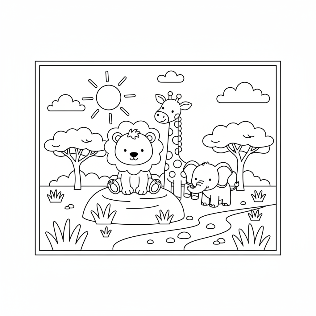 Coloriage Le Roi Lion à Imprimer Gratuit pour Enfants