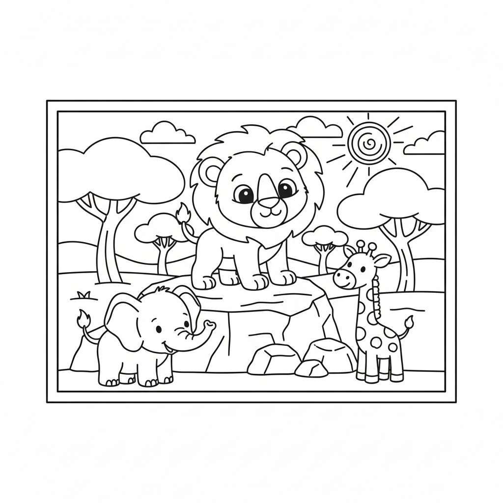 Coloriage Le Roi Lion Imprimer Gratuit pour les Enfants