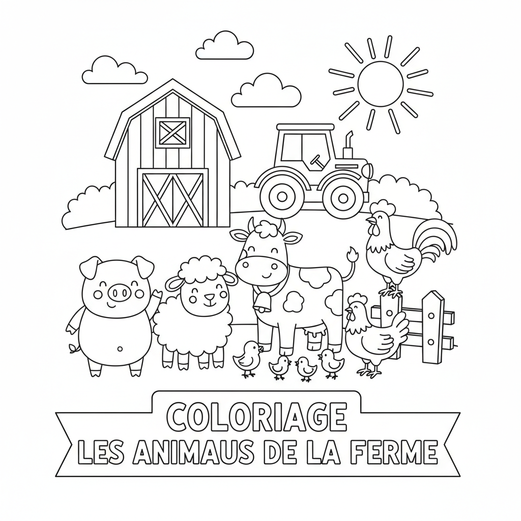 Coloriage coloriage les animaux de la ferme