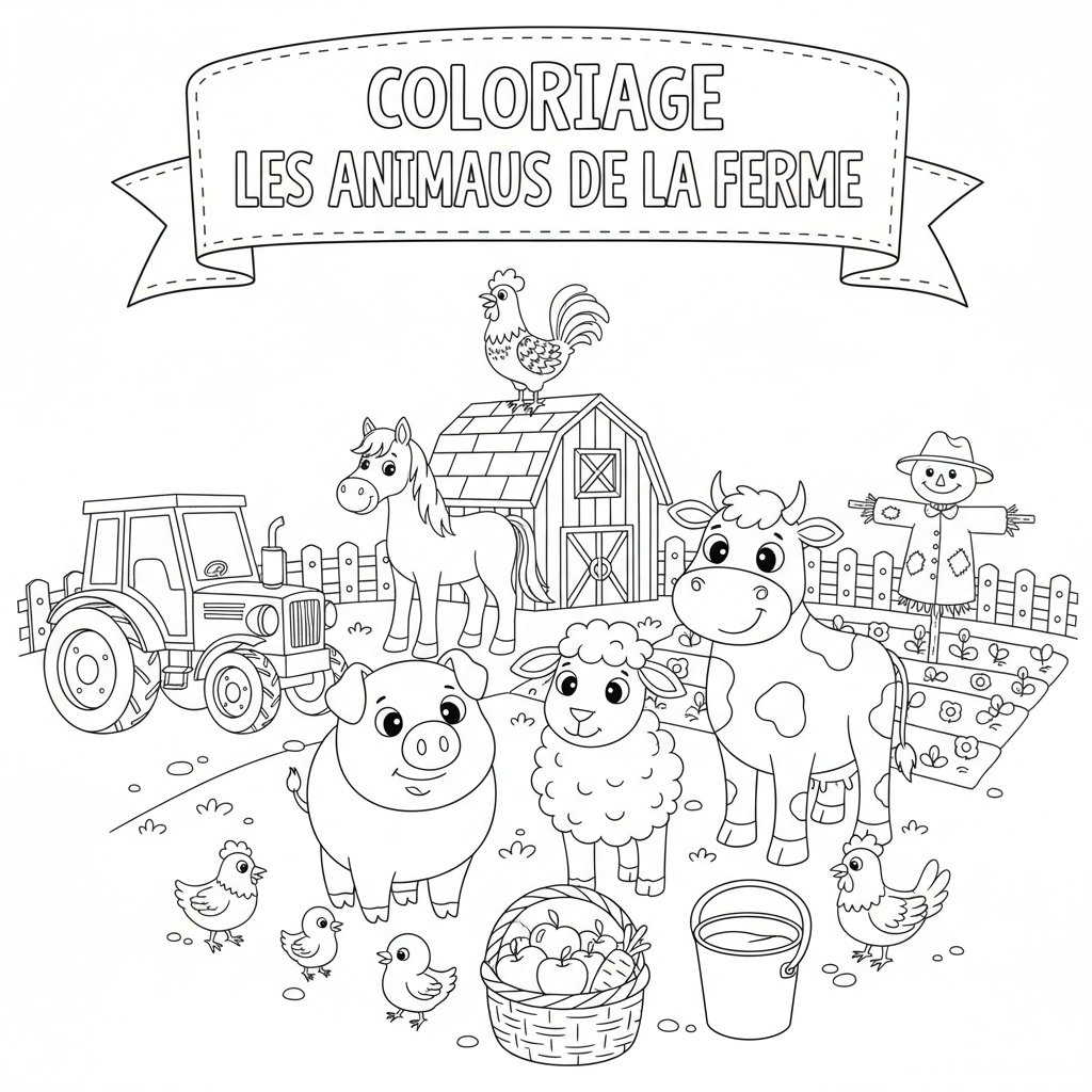 Coloriage coloriage les animaux de la ferme 2