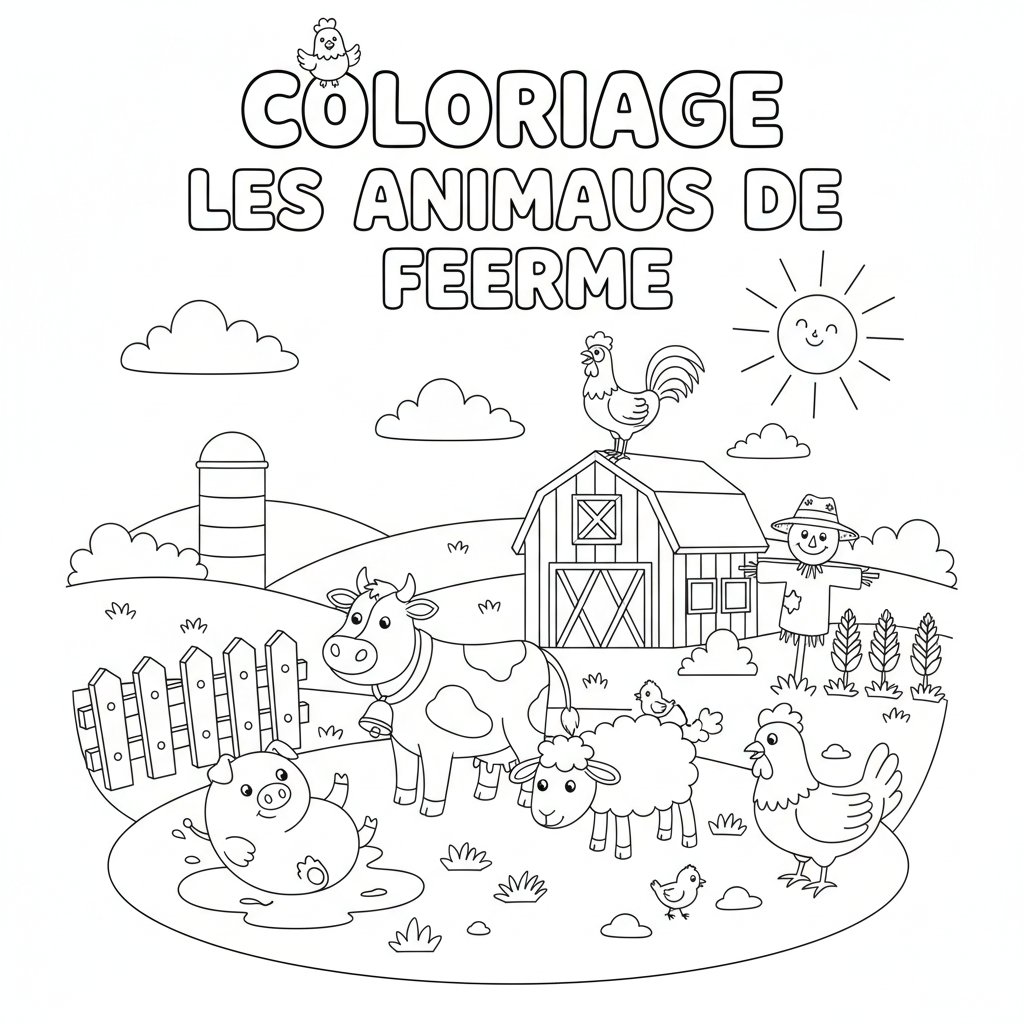 Coloriage coloriage les animaux de la ferme 3