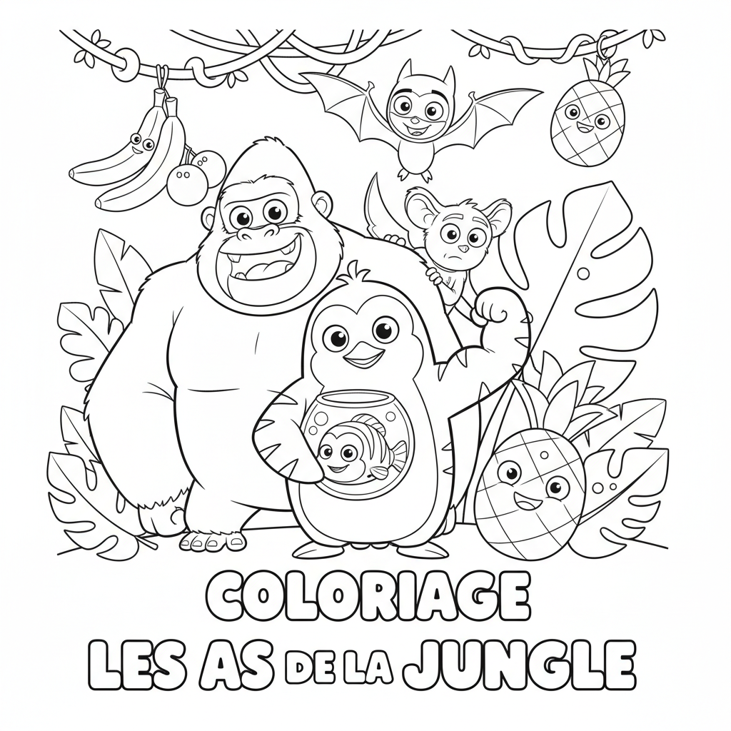 Coloriage Les As De La Jungle Gratuit à Imprimer