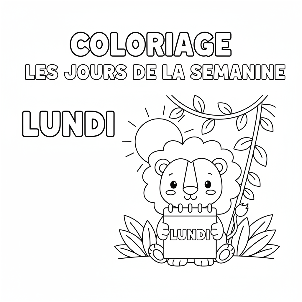 Coloriage Les Jours De La Semaine à Imprimer Gratuitement