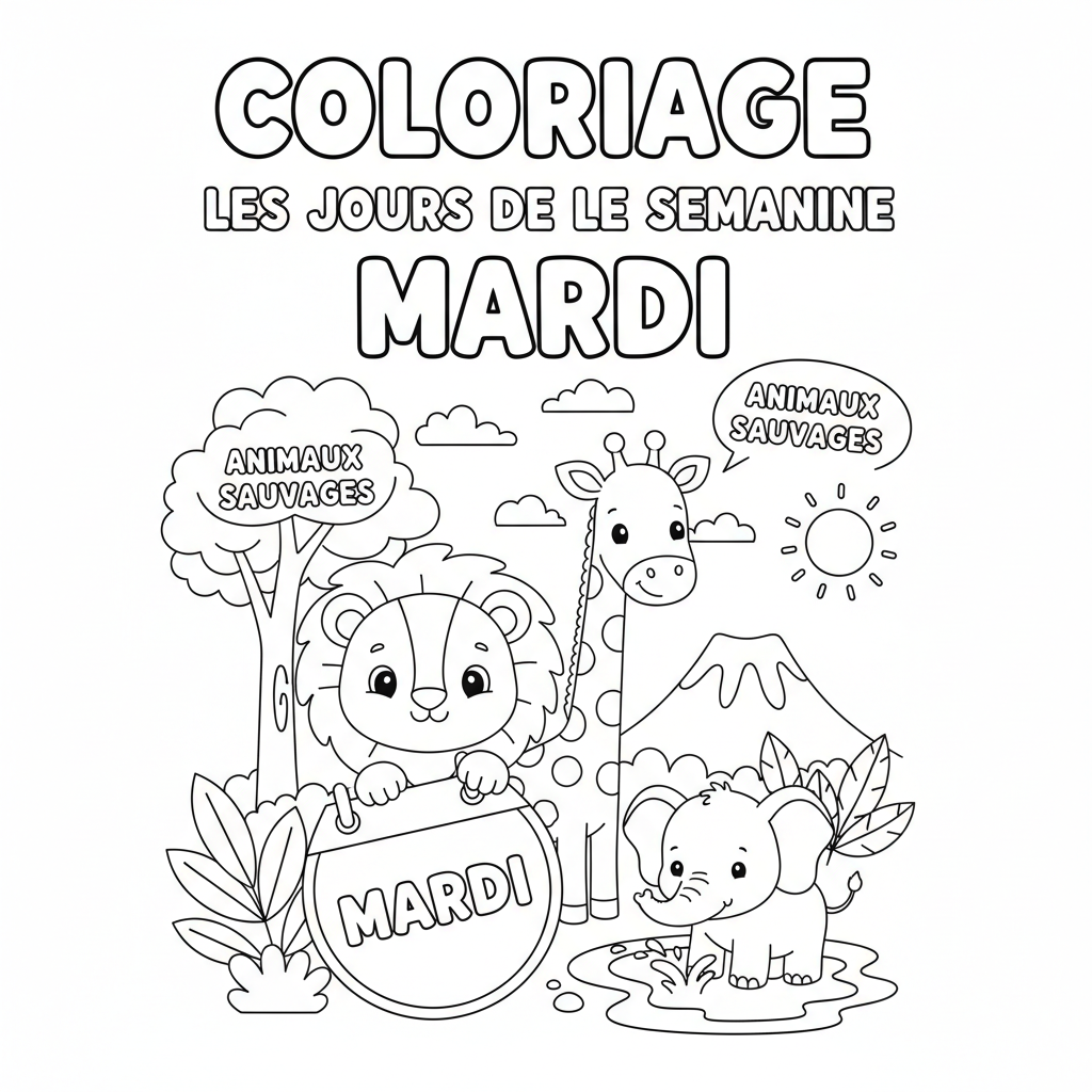 Coloriage coloriage les jours de la semaine 2