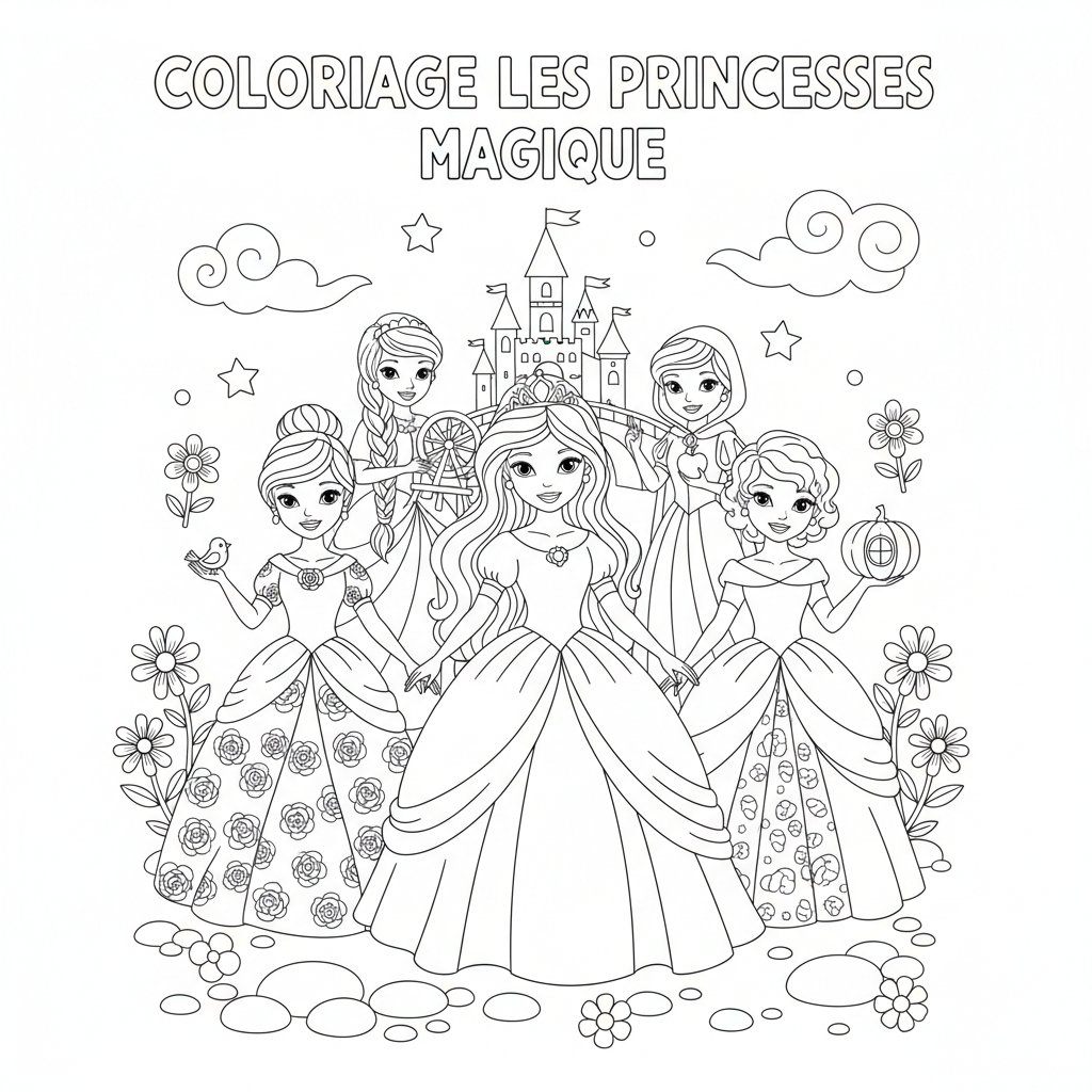 Coloriage coloriage les princesses disney 2