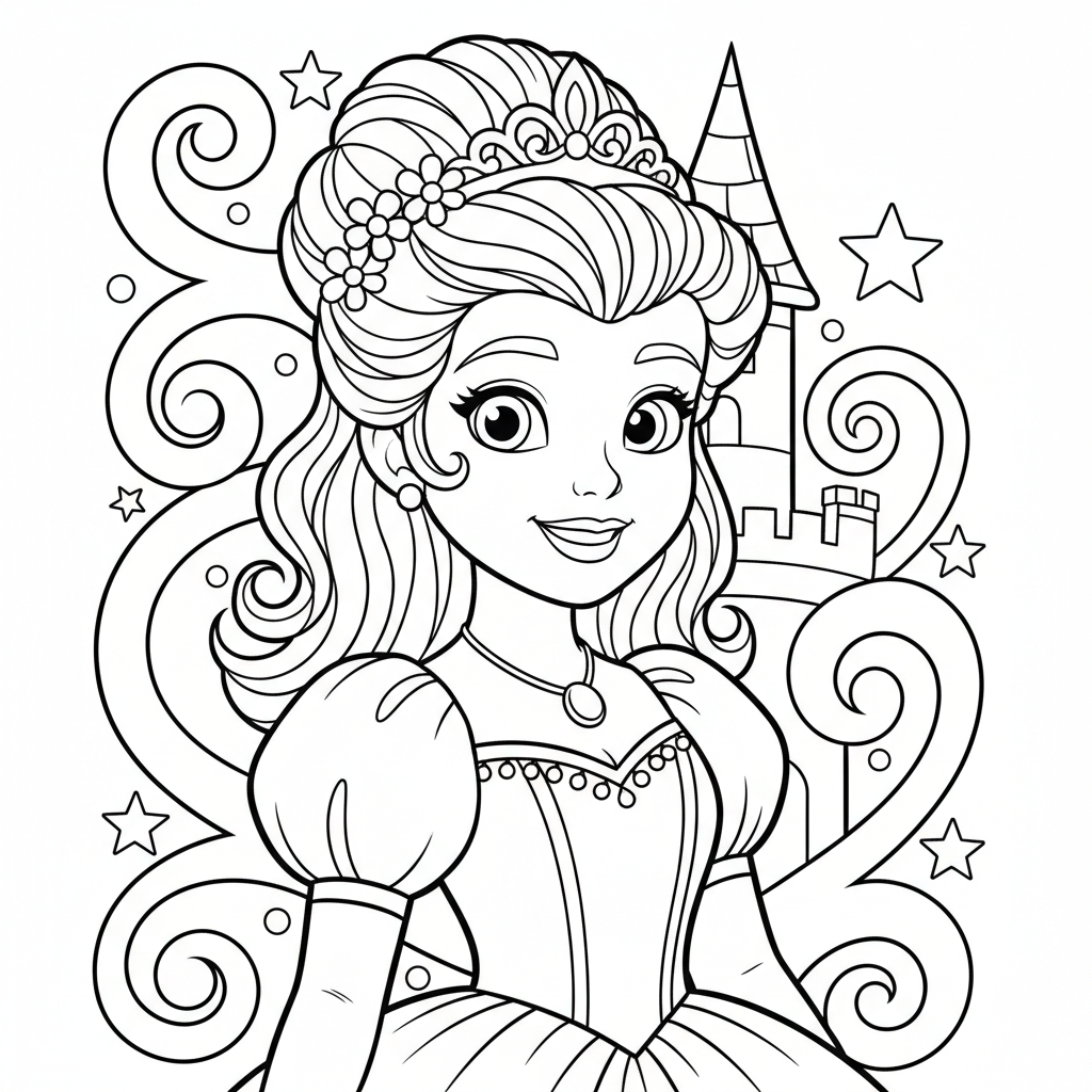 Coloriage coloriage les princesses disney 4