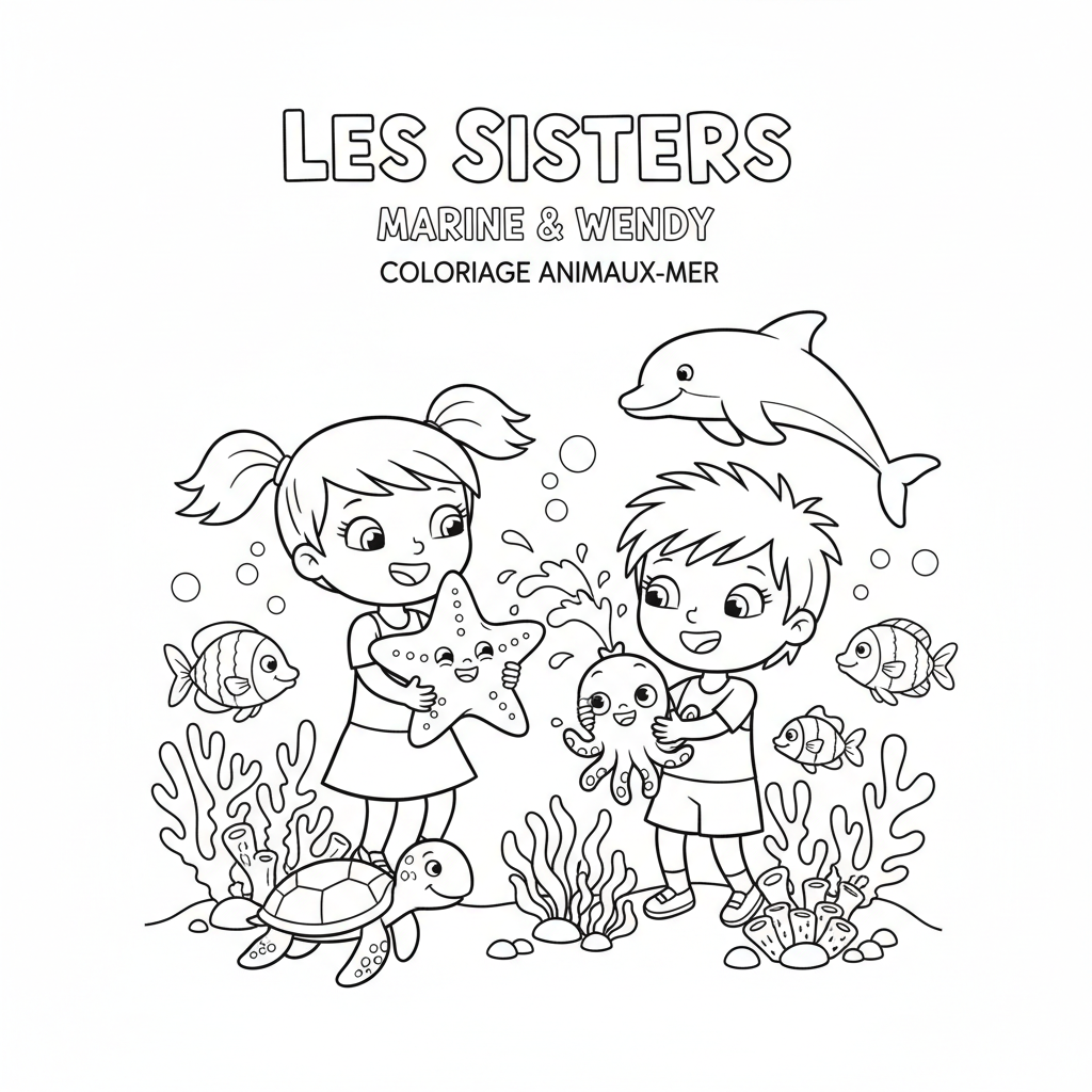 Coloriage Les Sisters Marine Et Wendy Gratuit à Imprimer
