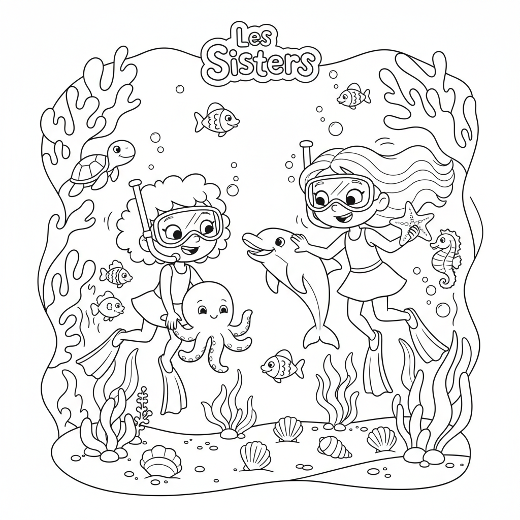 Coloriage coloriage les sisters marine et wendy 3