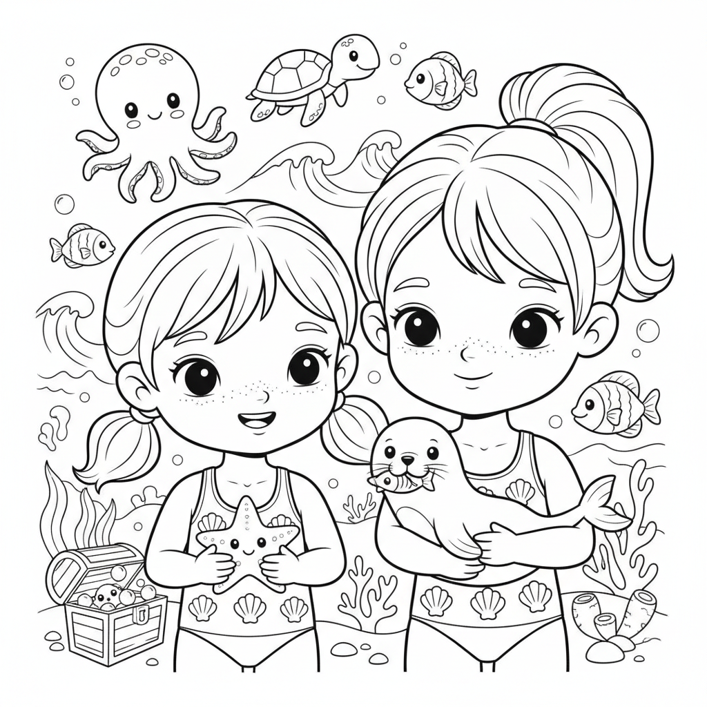 Coloriage coloriage les sisters marine et wendy 4