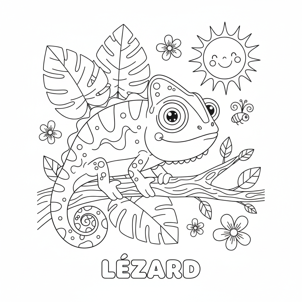 Coloriage coloriage lézard 3