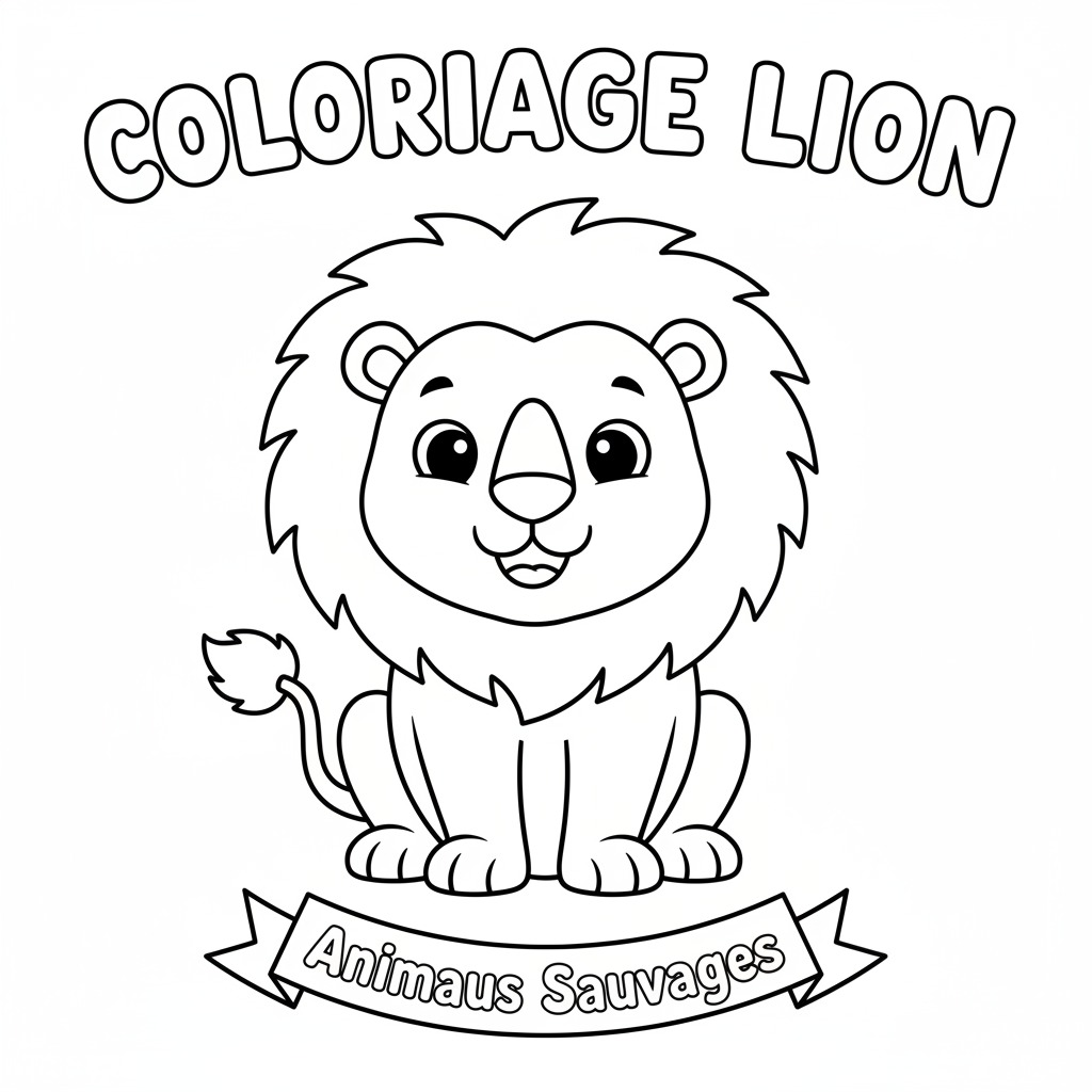 Coloriage Lion à Imprimer Gratuit pour les Petits