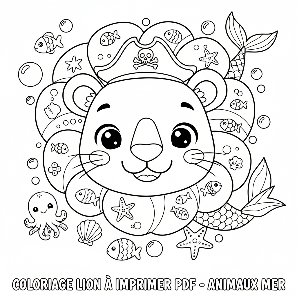 Coloriage coloriage lion à imprimer pdf 4