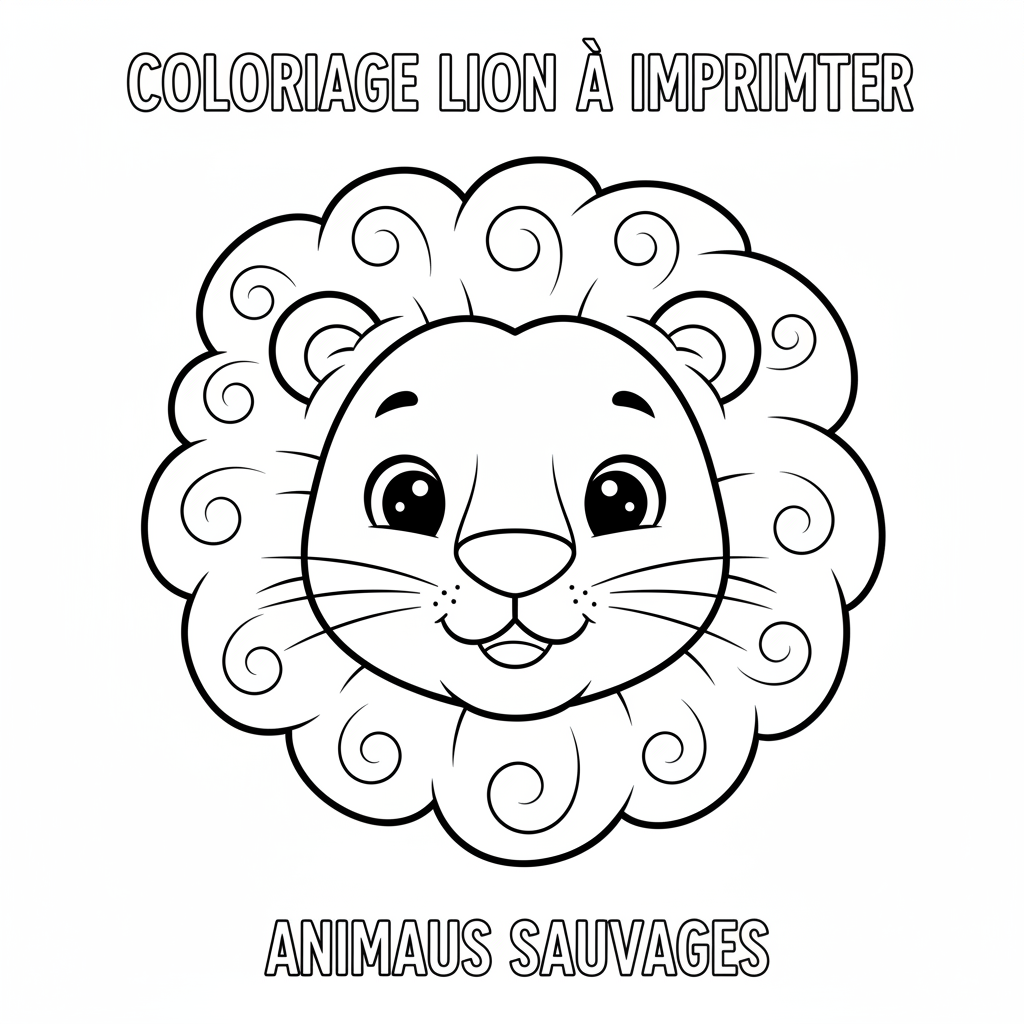 Coloriage coloriage lion imprimer 4