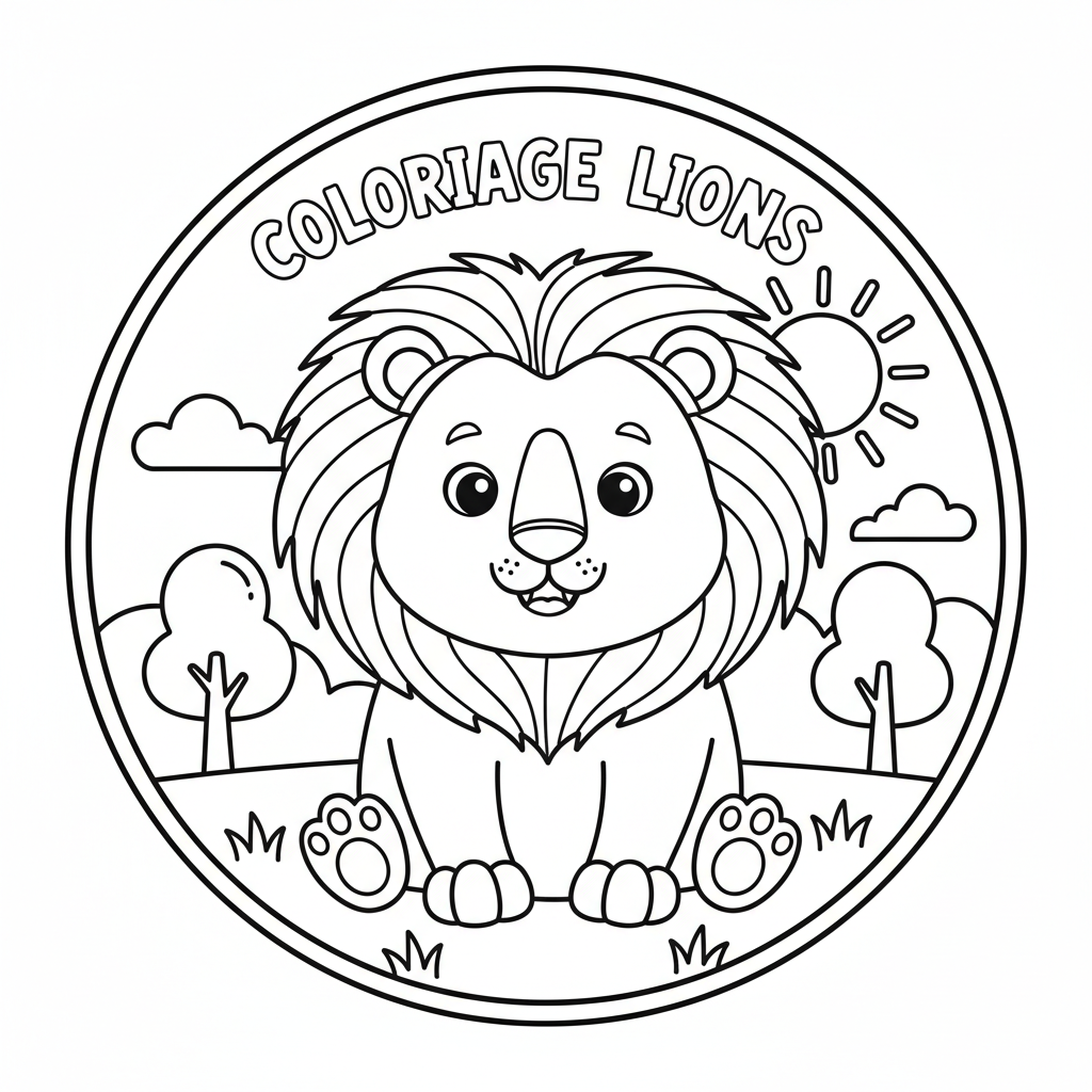 Coloriage coloriage lions 1