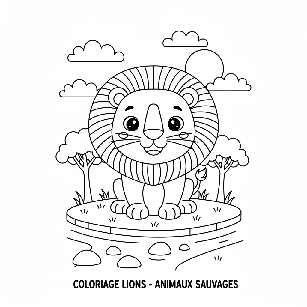 Coloriage coloriage lions 3